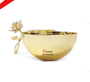 Tazón para servir comida de metal de acero inoxidable con acabado plateado de la mejor calidad 2025 para restaurante y bar de hotel - Product Image 3