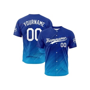 Chemise de baseball unisexe personnalisée à manches courtes, col en V, imprimé numérique, logo brodé, uniforme de baseball, séchage rapide, 100% sport - Product Image 1