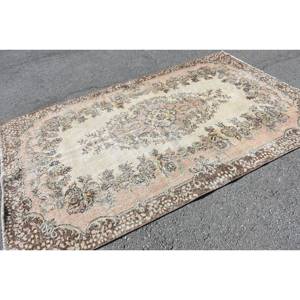 พรมขนสัตว์สีเบจสีน้ำตาล5.2x8.6ฟุตคลาสสิกดีไซน์แบบตุรกีสำหรับทางเข้าห้องนั่งเล่นหรือห้องนอนพร้อมแผ่นรองทำจากยาง - Product Image 4