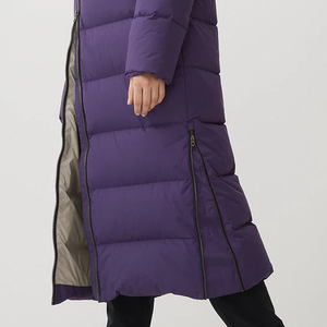 Chaquetas acolchadas largas de manga larga con cuello con capucha para mujer/chaquetas acolchadas largas de precio razonable para mujer de Color único - Product Image 5