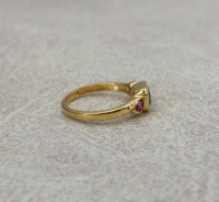 Anillo Ajustable de Oro Chapado con Gemas de Cuarzo Rosa, Esmeralda y Rubí, Ecológico, de Alta Calidad, Casual, Deportivo, para Bodas y Fiestas