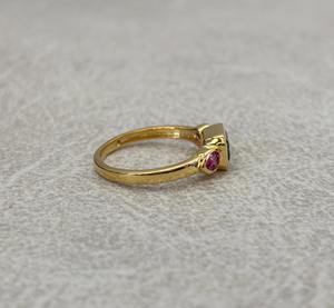 Anillo de Piedras Preciosas de Rubí Rosa Esmeralda Natural en Oferta, Anillo de Plata de Ley 925 con Baño de Oro Vermeil, Joyería de Diseño al por Mayor - Product Image 6