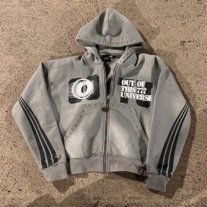 Unisex Plus Size Custom 420GSM <b>Grey</b> Acid Wash <b>Hoodies</b> Pants Sets Boxy Fit Cropped Sweatshirts Winter Embroidery Printed Solid - Product Image 4