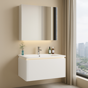 Lavabo intelligent Tenture murale commerciale Étanche Rangement personnalisé à DEL Armoire à miroir de salle de bain en acier inoxydable - Product Image 5