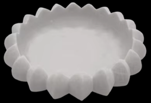 Bol floral en marbre blanc poli Produit artisanal en pierre élégante - Product Image 3