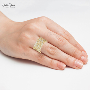 Productos de tendencia 2024 Nuevas llegadas Anillo de declaración Real 14K Oro 0,9mm Anillo de racimo de diamantes blancos redondos para mujeres a precio de oferta - Product Image 5