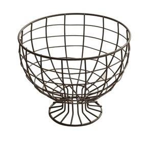Acabado recubierto de polvo negro, cesta de fruta profunda de Metal de alambre respetuoso con el medio ambiente, cesta de almacenamiento decorativa curvada a mano - Product Image 1