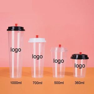 Vasos de Plástico PP de 16oz y 24oz con <span class=keywords><strong>Tapas</strong></span>, Personalizados al por Mayor, Desechables, Reciclables, <span class=keywords><strong>6</strong></span> Colores, para Postres, Jugos, Snacks, Bebidas Frías y Calientes - Product Image 2