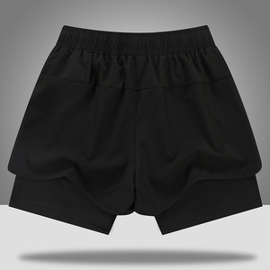 Pantalones cortos de entrenamiento para hombre, pantalones cortos deportivos para correr con compresión, venta al por mayor, pantalones cortos de gimnasio para hombre 2 en 1 - Product Image 3