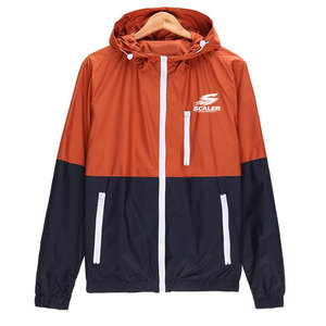 Veste de VTT avec fermeture éclair, séchage rapide, polyester/nylon, imperméable, respirante, capuche rembourrée en coton, poignets élastiques pour hommes - Product Image 1