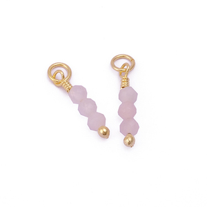 Cuentas de piedras preciosas de piedra lunar de arcoíris Natural, componentes de búsqueda de un solo bucle chapado en oro de moda, Conector de joyería colgante, envoltura de alambre - Product Image 2