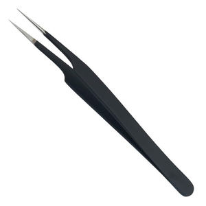 Pince à épiler pour cils en gros, à pointe fine, en acier inoxydable noir, pour usage domestique et professionnel en salon - Product Image 2