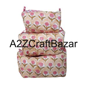 Bolsas de Cosméticos de Tela de Algodón Puro con Cierre de Cremallera y Borla, Diseño Moderno, Reutilizables, Ligeras y Multifuncionales - Product Image 1