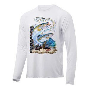 เสื้อตกปลาแขนยาวมีกระเป๋าใส่สบายเสื้อตกปลาผ้าฝ้าย/ใยไผ่ - Product Image 5