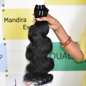 100% cheveux indiens bruts vierges donneur unique génie trame faisceaux cheveux cuticule aligné bodywave couleur noire extensions de cheveux humains - Product Image 3