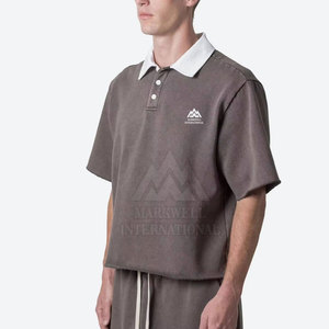 Vente flash Chemises polo pour hommes surdimensionnées Chemises polo pour hommes surdimensionnées sur mesure Chemises polo pour hommes surdimensionnées de couleur unie - Product Image 4