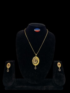 Montana Women's Classic Heart Shape Natural Stone <b>Charm</b> Pendant Set with Brass Plating <b>for</b> Wedding Engagement - Product Image 5