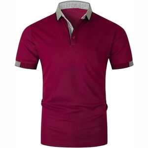 เสื้อโปโลสำหรับผู้ชายลายปักสีพื้นผ้าโพลีเอสเตอร์100% เป็นมิตรกับสิ่งแวดล้อม - Product Image 1