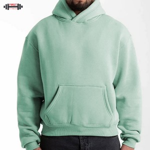 Sweat à capuche de coupe régulière avec logo personnalisé sans ficelle éponge française de haute qualité 100% coton lourd hiver polaire pour hommes 300g sweat à capuche doublé - Product Image 1