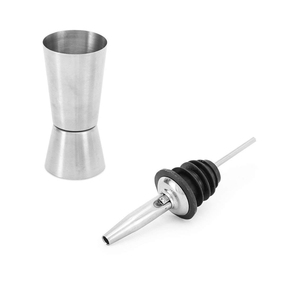 <b>Top</b> Selling Stainless Steel Food Grade Peg Measure and Bottle Stopper (<b>Silver</b>) -Sets of 2 - Product Image 1