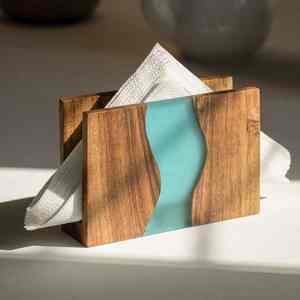 Anneaux de serviette en bois de résine verte Tablewar, supports les plus vendus, anneaux de serviette en bois faits à la main, supports de serviette de table pour le dîner - Product Image 6