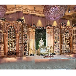 Grand mariage indien réception fête scène configuration moghol mariage thème FRP scène décoration Rajasthani lieu de mariage grande scène - Product Image 1