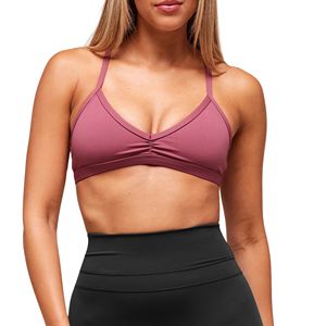 Soutien-gorge de sport pour femme grande taille à bonnets triangulaires, décolleté en V profond, bretelles spaghetti, sans armatures, pour yoga et gym, respirant, extensible dans les quatre sens - Product Image 4