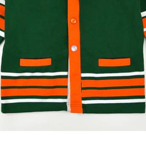 Greek Wear Green & Orange Winter Ajouter des patchs en chenille brodés personnalisés Sororités & Fraternité Chandails tricotés - Product Image 6