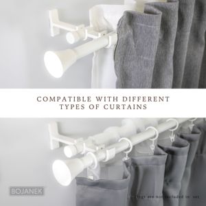 BOJANEK Double Curtain Rod 19 + 19 mm Carbon Steel Traditional Different Lengths Different Finials Colors Easy Customization - Product Image 5