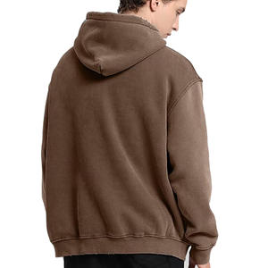 Sweat à capuche surdimensionné d'hiver personnalisé en coton biologique, imprimé personnalisé, broderie, strass, molleton en tissu éponge français, écologique - Product Image 4