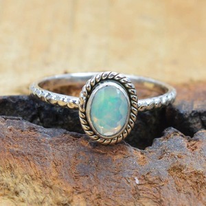 Opal Gemstone <b>Ring</b> Jewelry for Women <b>Silver</b> <b>Boho</b> Style Jewelry 925 Sterling <b>Silver</b> Trending Handmade <b>Ring</b> Gift for Her - Product Image 5