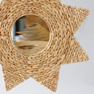 Espejo redondo pequeño de jacinto de agua de alta calidad, decoración de espejo de baño, muebles de comedor tejidos a mano duraderos - Product Image 5