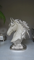 Sculpture artisanale en laiton de tête de cheval, art mural moderne en métal, décoration de table, pièce maîtresse équine personnalisable, anniversaire à domicile