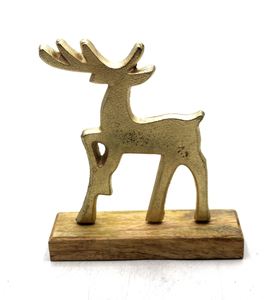 Renne décoratif de table en aluminium/bois d'art moderne unique avec base en nickel pour la décoration de la maison fait à la main en gros en vrac - Product Image 3