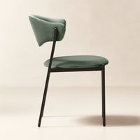 Chaise de salle à manger moderne européenne contemporaine verte, revêtement en velours, design écologique pour la maison, les bureaux