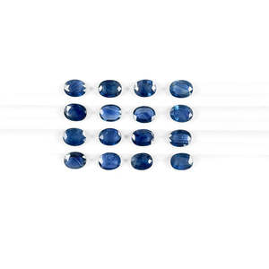 Saphirs bleus naturels non traités, ovales calibrés 7x9mm et 8x10mm pour la fabrication de bijoux, pierres précieuses taillées en coussin de 8mm de hauteur - Product Image 5