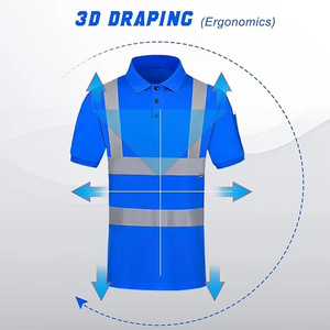Chemises de sécurité haute visibilité en tricot respirant et surdimensionné pour la construction, avec protection réfléchissante – Vente en gros - Product Image 3