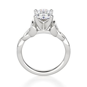 <b>Oval</b> Cut <b>Moissanite</b> Twisted <b>Engagement</b> <b>Ring</b> - Product Image 3