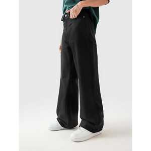 กางเกงยีนส์ CORE สีดำทรงบูทคัทแบบวินเทจ แต่งลายปัก ล้างสีแบบสโตนวอช ด้วยเทคนิคการฟอกสีเข้ม ประดับคริสตัลเพชรและหมุดโลหะ เหมาะสำหรับฤดูหนาว - Product Image 5