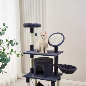 Qualité en gros arbres à chat conçu à la mode interactif chat griffoir grands chats durable velours fourrure bois sisal matériel - Product Image 4