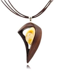 HOON COLLIERS POUR FEMMES HOMMES NATUREL GRAND BOHO TRIBAL SONO BOIS Pendentif sur cordon réglable Collier fait main - Product Image 4