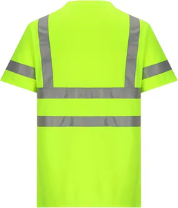 Camiseta de Trabajo de Seguridad de Alta Visibilidad, Manga Corta, Reflectante, Ecológica, Transpirable, 100% Algodón de Punto para Hombre - Product Image 2