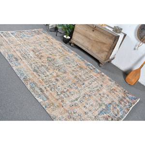 Alfombra turca Vintage Beige Azul 4,7 X 9.6ft Tejido plano de lana con patrón de retazos para decoraciones de sala de estar - Product Image 4