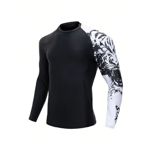 2025 nueva venta al por mayor Rashguard OEM Rash Guard hombres sublimación impresa Rash Guard gimnasio buceo Rashguard compresión RashGuard MMA - Product Image 1