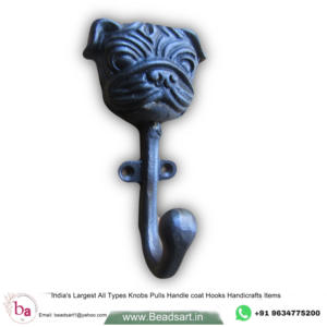 Gancho para abrigos vintage de hierro rústico, ganchos para abrigos de pared con cara de perro retro, ganchos de hierro fundido, colgador de llavero [CIH 101] - Product Image 1