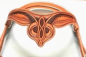 Vente en gros de qualité supérieure en cuir d'équitation personnalisé tirette latérale faite à la main de l'Ouest avec sculpture de couleur - Product Image 4