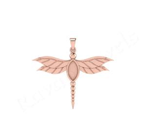 Superior Quality Dragonfly Simple 925 Sterling Silver 35x42mm Pendant Charm Factory Price Made in India Xmas Gift For Women - Product Image 4