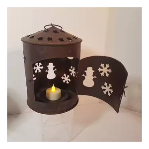 Portavelas votivo para velas de té de Navidad hecho a mano de acero inoxidable con colores y tamaños personalizables - Product Image 1