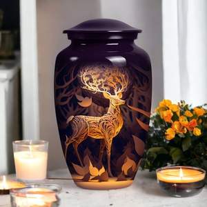 Urnes de crémation de cerf majestueux doré pour l'enterrement des cendres adultes pour papa urne mâle et femelle funérailles hommes femmes urne commémorative taille personnalisée - Product Image 6