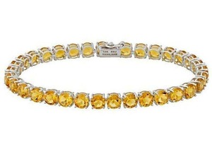 Pulsera de Tenis de Doble Capa con Citrino Clásico de Lujo en Plata de Ley 925 para Regalos, Precio al por Mayor en India - Product Image 3